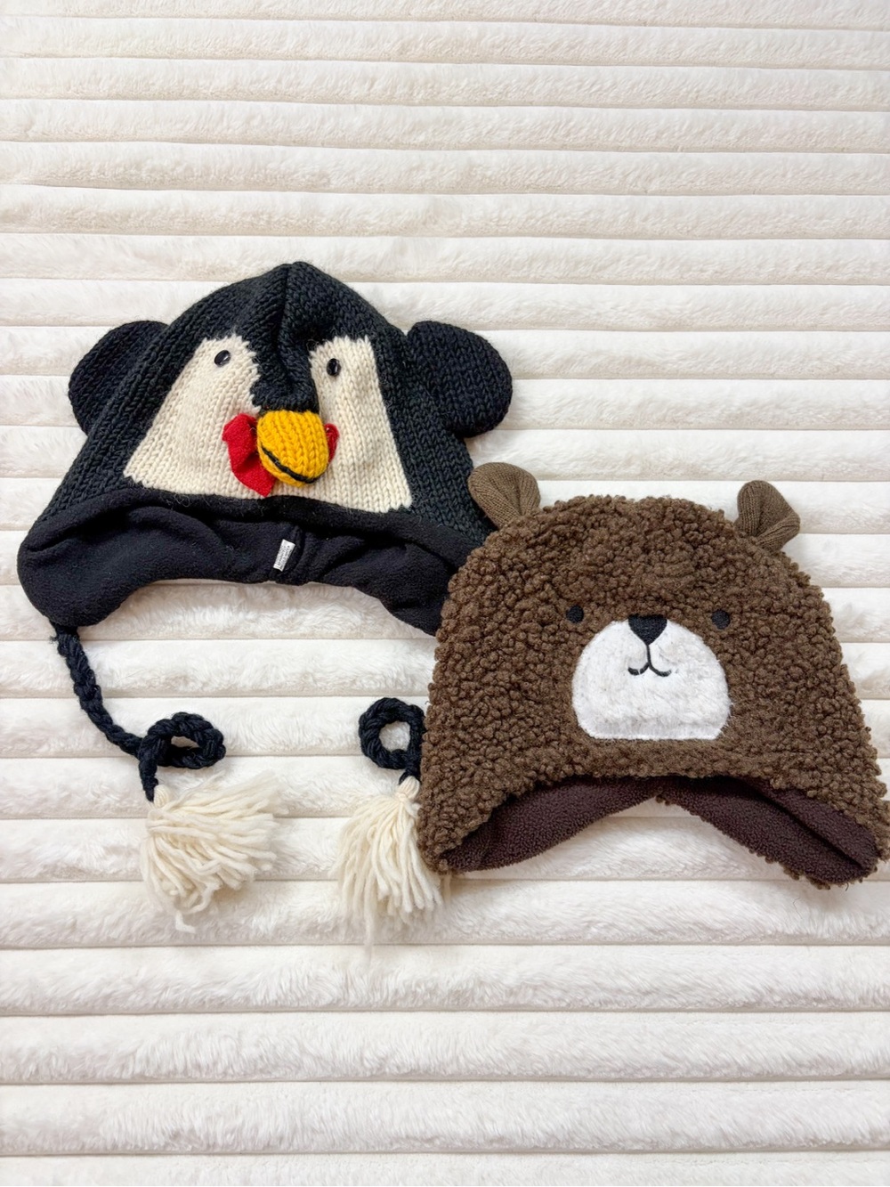 Cozy Kids Character Hat Set | Penguin & Bear Beanies